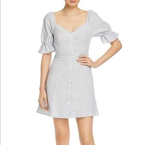 The Fifth Label blue and white stripe button down dress